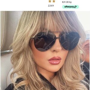 DIFF black aviator sunglasses